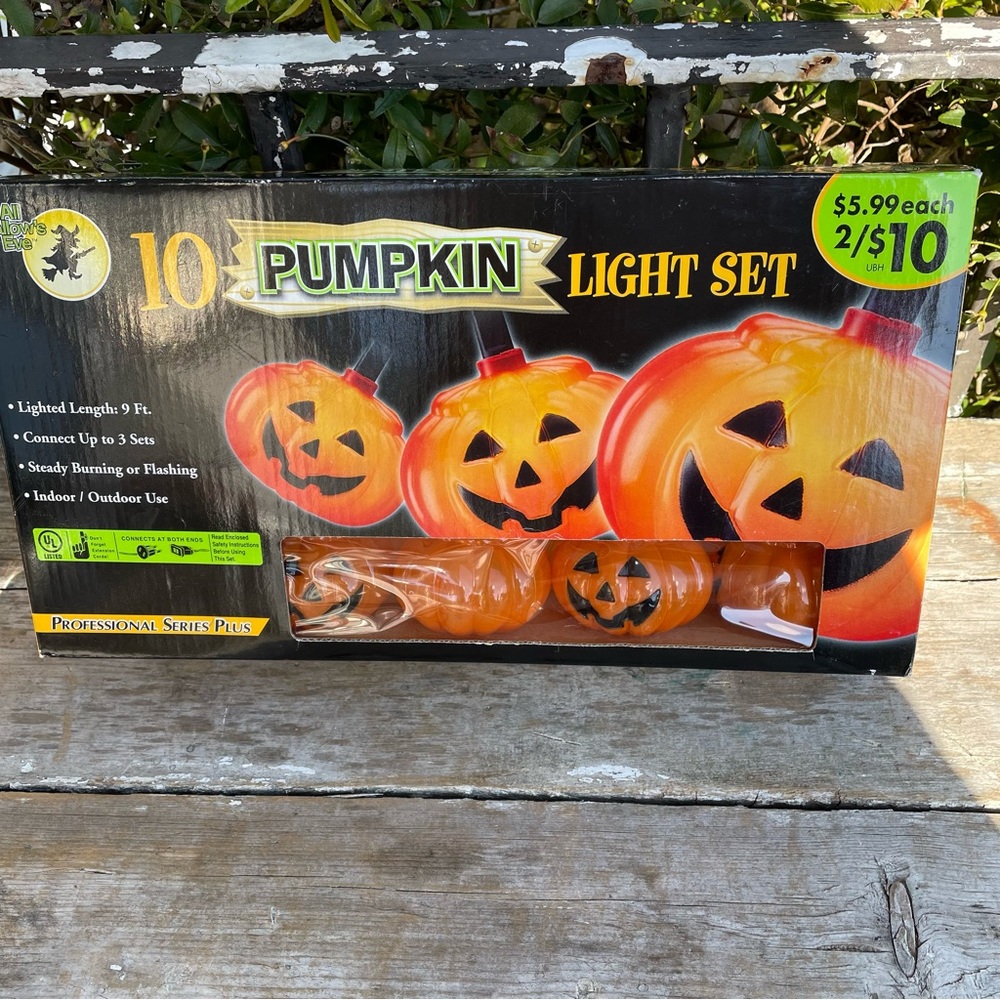 Halloween pumpkin lights 10 set new